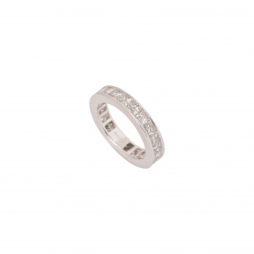 White Gold Princess Cut Diamond Channel Set Ring